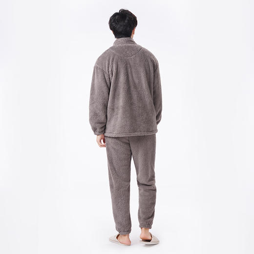 都市丽人都市锋尚睡衣舒适外出长袖长毛绒厚男士法兰绒套装FHT1D5 商品图7