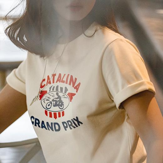 马登女装美式复古街头棉字母印花夏季短袖正肩宽松T恤 商品图4