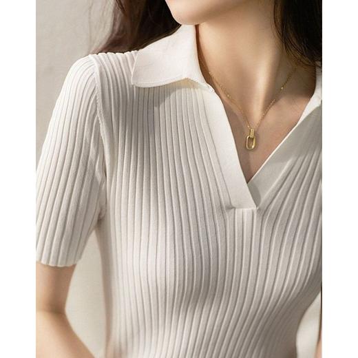 木言欢冰丝针织polo衫 | 清凉透气 柔软亲肤 修身正肩设计 显瘦减龄又百搭 夏天穿超舒适 商品图4