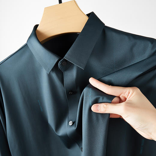 【高弹】【新款DPF】大依优型大码长袖衬衫男装加肥加大体恤大号上衣胖子休闲商务 商品图1