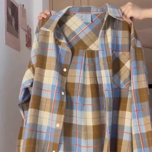 格子衬衫外套女春秋季2024年新款高级设计感法式气质早春长袖上衣 商品图2