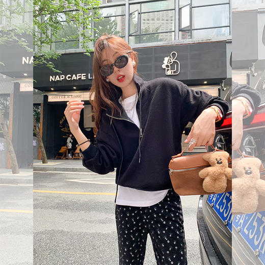 【169元任选2件】最后一波现货！复古半拉链立领4色卫衣外套上衣 商品图4