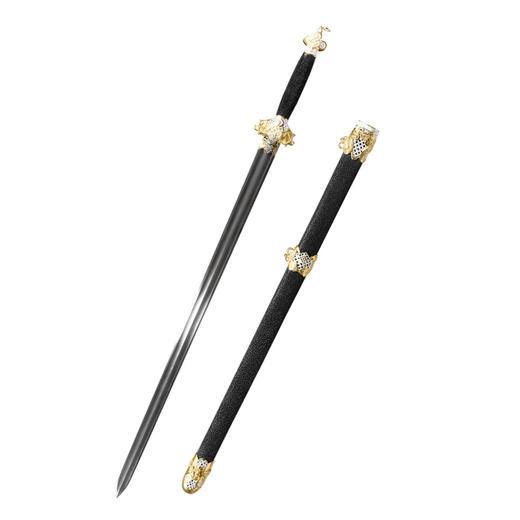 亥猪剑 十二生肖宝剑 生肖剑 花纹钢宝剑 龙泉沈广隆宝剑 未开刃 商品图5