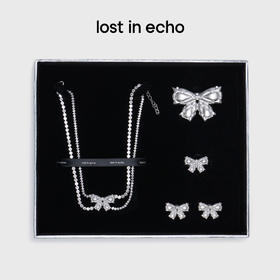 lost in echo2024秋季新款膨胀蝴蝶结项链戒指耳环饰品礼盒礼物女