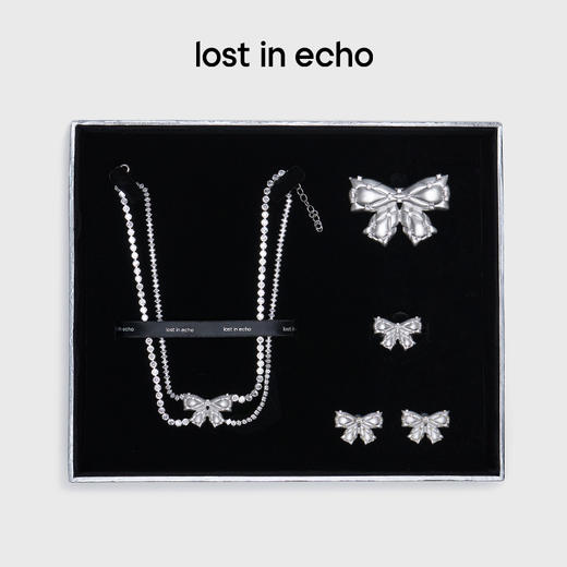 lost in echo2024秋季新款膨胀蝴蝶结项链戒指耳环饰品礼盒礼物女 商品图0