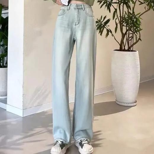 刺绣牛仔裤女2024春夏新款直筒小众个性百搭宽松窄版显瘦阔腿裤 商品图1
