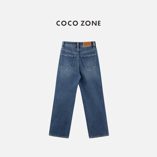 COCO ZONE 复古女士水洗牛仔裤简约百搭直筒裤CC1C1955 商品图1