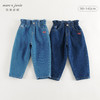 马克珍妮女童俏皮花边腰纯棉牛仔萝卜裤2024年秋装新款241297 商品缩略图0