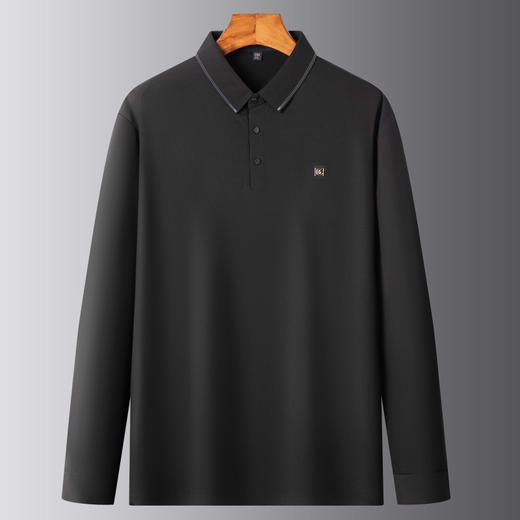 【新款DSZ】大依优型大码男装Polo衫翻领长袖T恤商务休闲上衣加肥加大胖子舒适打底 商品图1
