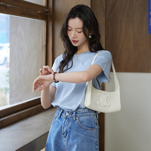 【两件立减19元】木言欢液氨丝光棉T恤 | 柔软亲肤 丝滑透气 自带凉感 简约有质感 商品图3