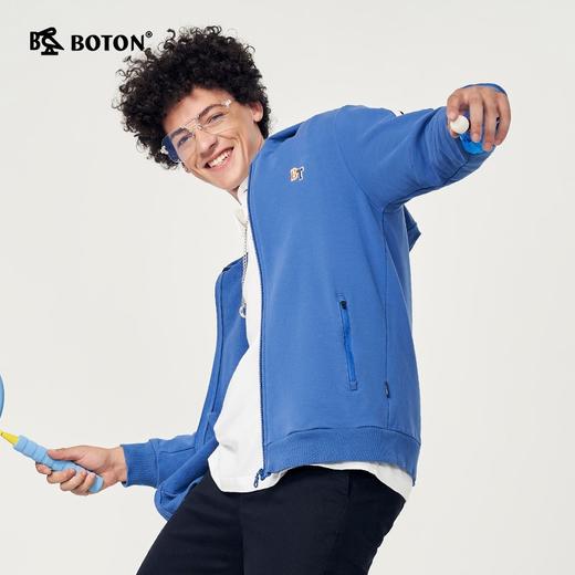 波顿连帽卫衣男针织开衫春秋季宽松运动休闲拉链外套上衣MJ901320 商品图1