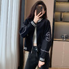 百媚生 棒球服外套女秋季休闲运动短款夹克上衣E245 商品缩略图0