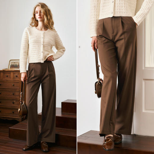 
OLrain欧芮儿窄版休闲裤女秋季2024年新款简约通勤显瘦百搭裤子 商品图1