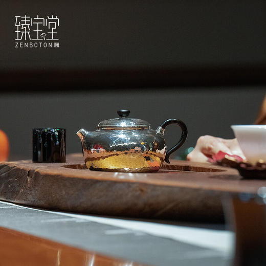 臻宝堂银壶999纯银泡茶壶纯手工一张打锤纹恒圆壶高端家用茶具足银小壶 恒圆壶 容量约 180ml 重约148克 商品图4
