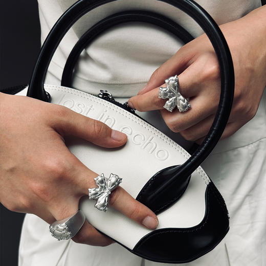 lost in echo2024秋季新款膨胀蝴蝶结项链戒指耳环饰品礼盒礼物女 商品图3