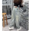 牛仔裤女士秋季裤子小个子蓝色显瘦高腰时尚宽松大码显瘦阔腿裤子 商品缩略图1