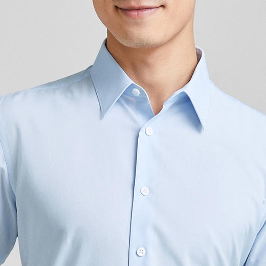 【大都会】雅戈尔 男士浅蓝条纹DP系列短袖衬衫 商品图3