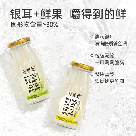 金燕耳高山银耳炖竹蔗马蹄/雪梨百合鲜露 有机鲜炖银耳 开盖即食 一箱6瓶装（220ml/瓶）代餐饱腹银耳羹 （每箱单独快递，拍两件以上的仙女不要漏拿快递啦） 商品图1