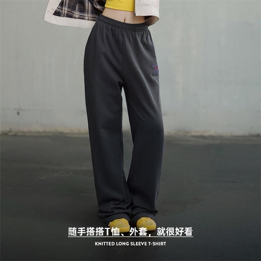 马登美式复古垂感休闲卫裤纯棉宽松显瘦运动裤百搭慵懒风阔腿裤女春秋 商品图4