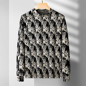 【新款DDS】大依优型大码花卫衣长袖休闲加肥加大男士胖子大码内搭上衣打底显瘦