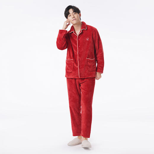 都市丽人都市锋尚睡衣亲情蜜语长袖法兰绒厚男士法兰绒套装FHT0B4 商品图3