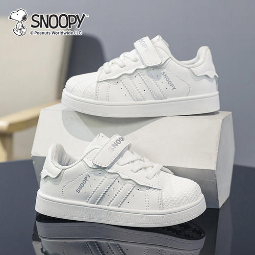 【史努比】SNOOPY史努比童鞋女童男童板鞋小白鞋春秋贝壳鞋软底童鞋26-37★ 商品图1