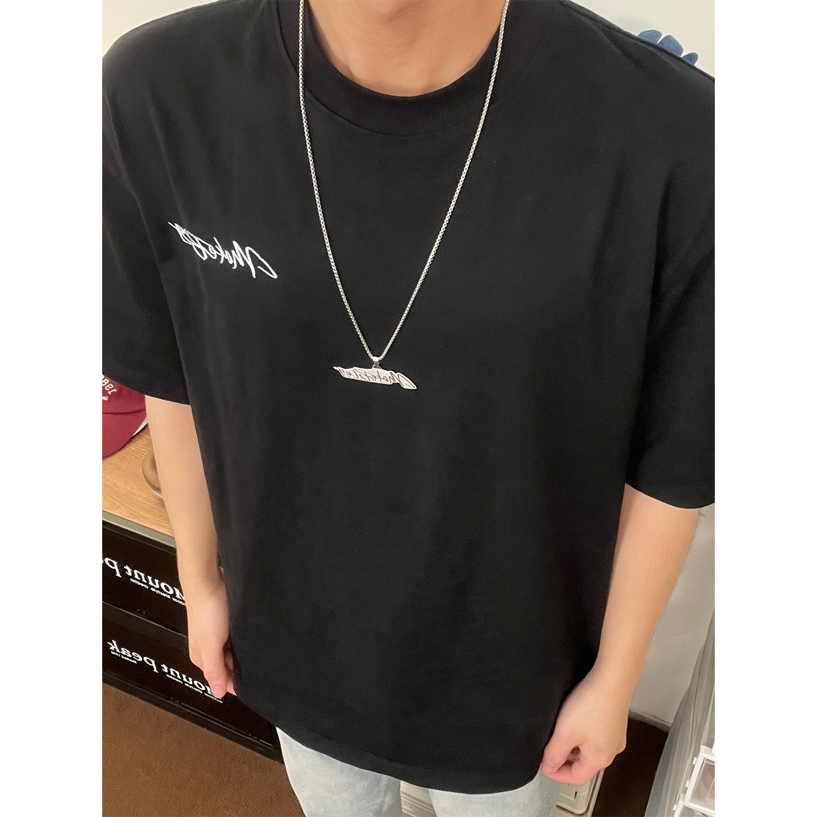 钛钢项链 布老哥Blog原创英文字母项链简约百搭钛钢配饰小众设计