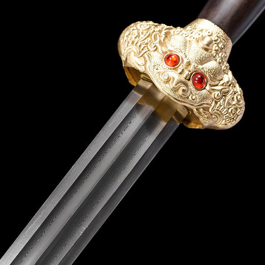 大永乐剑 花纹钢宝剑 清式宝剑 龙泉沈广隆宝剑 一体刀剑 未开刃 商品图3