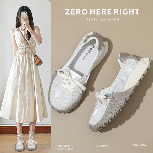 ZHR则则透气老爹鞋2024春秋时尚百搭厚底ins系带运动休闲鞋单鞋 商品图0