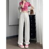 2024夏季薄款白色阔腿牛仔裤女大码高腰宽松显瘦垂感直筒拖地长裤 商品缩略图1