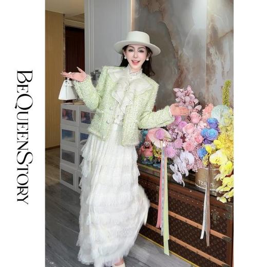 BeQueenStory【青提冷翡翠】简约大气手工高级感小香风外套女 商品图4