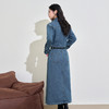 西遇长袖牛仔连衣裙女新款蓝色中长款宽松时尚衬衫裙D3342298 商品缩略图4
