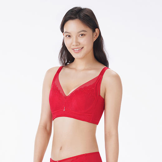 都市丽人调整型内衣舒软挺塑塑身文胸蕾丝超薄塑身内衣3/4杯四排扣LJT3H3 商品图2