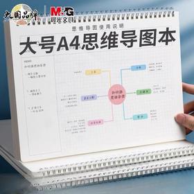 思维导图 A4 晨光文具 本味笔记本 双线圈本子 80页 1本 横向网格概括记忆重点内容复习考试标记