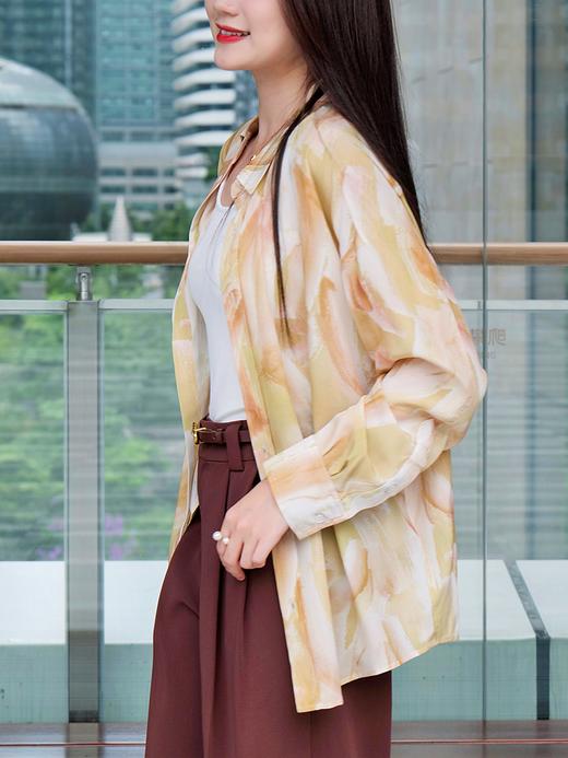 夏末油彩桑蚕丝印花衬衫FCE3SHT223 商品图8