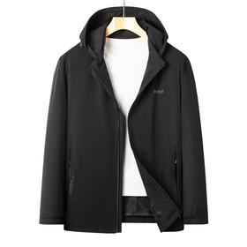 【可拆卸帽】【新款DSZ】大依优型大码男装连帽夹克加肥加大休闲夹克胖子宽松外套上衣户外