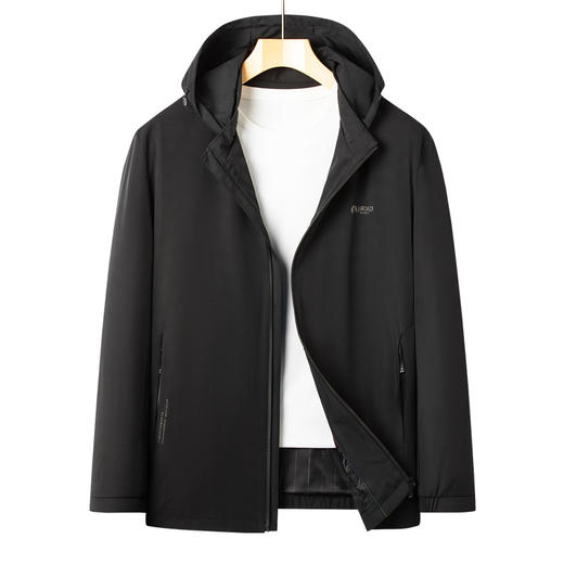 【可拆卸帽】【新款DSZ】大依优型大码男装连帽夹克加肥加大休闲夹克胖子宽松外套上衣户外 商品图0