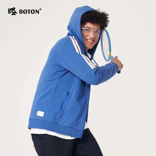 波顿连帽卫衣男针织开衫春秋季宽松运动休闲拉链外套上衣MJ901320 商品图3