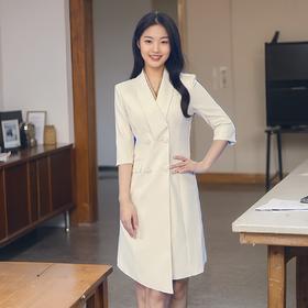 IWY/七分袖演讲比赛服装女春夏季面试播音主持人正装西装连衣裙Q14207