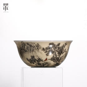 问鼎器度汝窑星娥杯（墨彩山水）