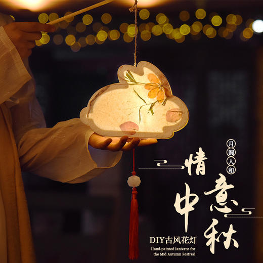 【轻提花灯 游园逛街】中秋节兔子灯笼diy材料包 商品图0