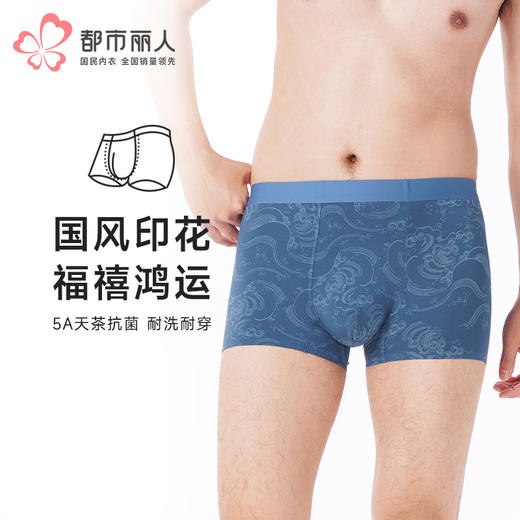 都市丽人都市锋尚内裤铂金舒适平角裤60S莫代尔男士内裤FKT4B1 商品图0