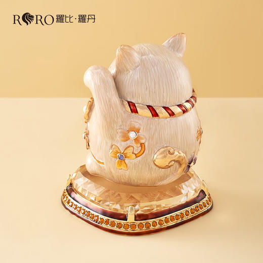 【样品特惠5折，仅1件，无货退款】罗比罗丹RORO招财猫摆件珐琅彩金属材质创意新店开业礼品家居软装饰品 商品图8