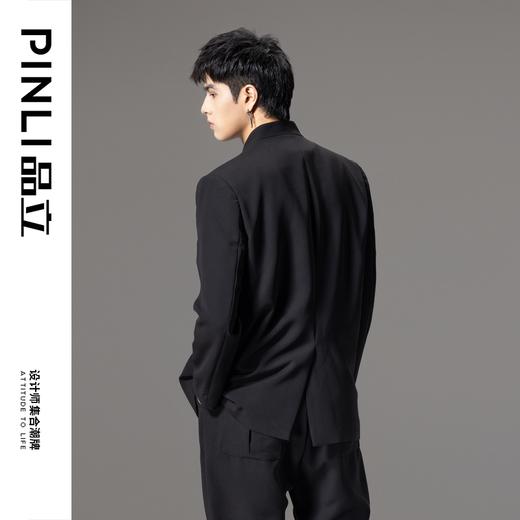 PINLI品立秋季新款立领新中式刺绣休闲西服男士国潮西装外套B243106027 商品图2