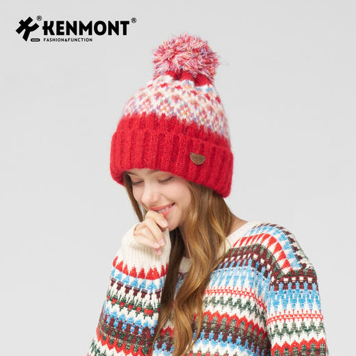 卡蒙秋冬渐变纱费尔岛提花毛线帽KM-9529 商品图5