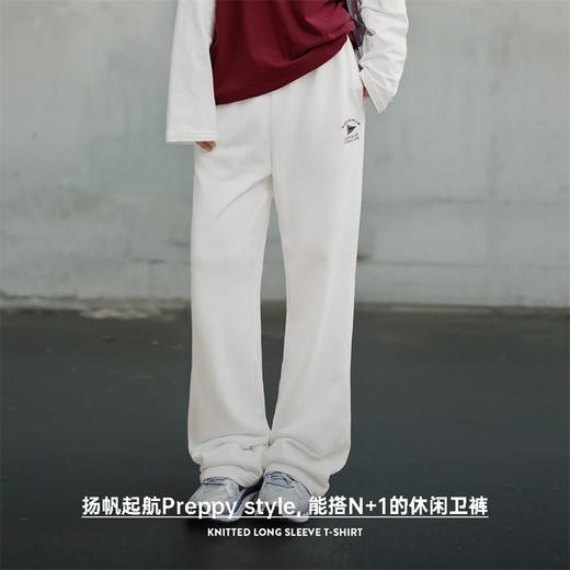 马登美式复古垂感休闲卫裤纯棉宽松显瘦运动裤百搭慵懒风阔腿裤女春秋 商品图1