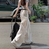 美式白色阔腿牛仔裤女2024新款高腰显瘦宽松褶皱慵懒垂感直筒裤子 商品缩略图3