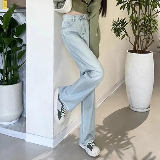 刺绣牛仔裤女2024春夏新款直筒小众个性百搭宽松窄版显瘦阔腿裤 商品图3