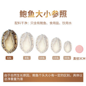 海鲜世家去肚特大鲍鱼12粒装360g盒装免处理火锅烧烤食材海鲜礼盒 商品图0