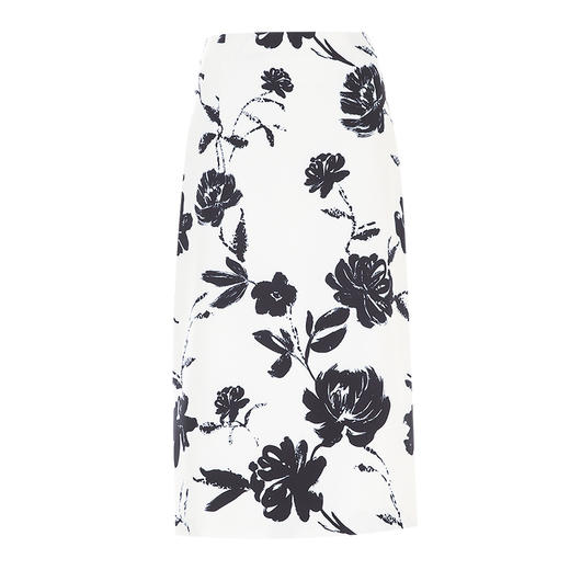 EITIE爱特爱浪漫通勤花卉印花黑白撞色高腰半身裙秋季新款C2406420 商品图11